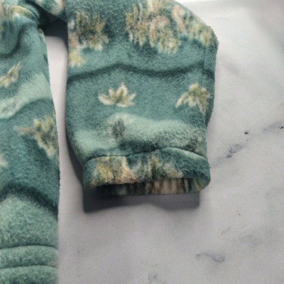 Vintage Teddi Size L Green Floral Jacket sweater full Zipper Pockets - Picture 5 of 8